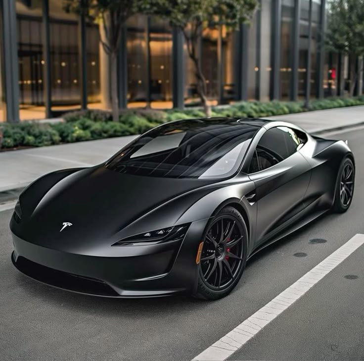 Futuristic Tesla electric vehicle representing sustainable automotive innovation